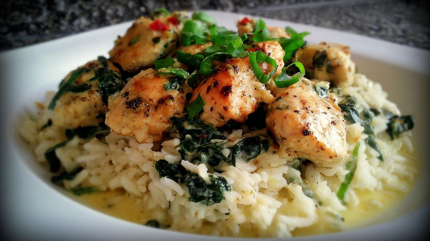 Rychlé kuřecí kousky se špenátem a rýží jako lehká večeře. Tipy pro variace a úsporu Rychlé kuřecí kousky se špenátem a rýží jako lehká večeře. Tipy pro variace a úsporu