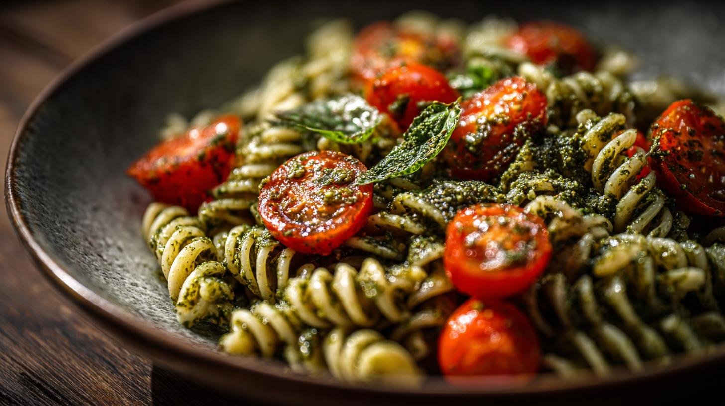 Těstoviny s pestem a rajčaty hotové za deset