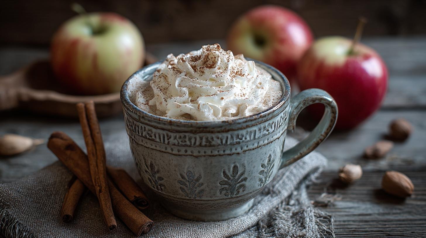Jablečný pohár se skořicí a smetanou pro hřejivou náladu. Chuť, která obejme