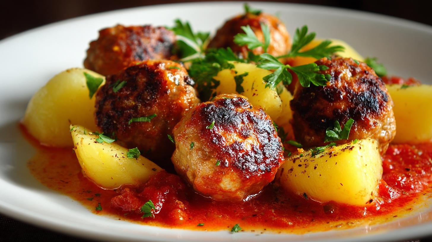 Masové kuličky s bramborami jako úsporná varianta večeře. Jednoduchý postup, který zvládne každý