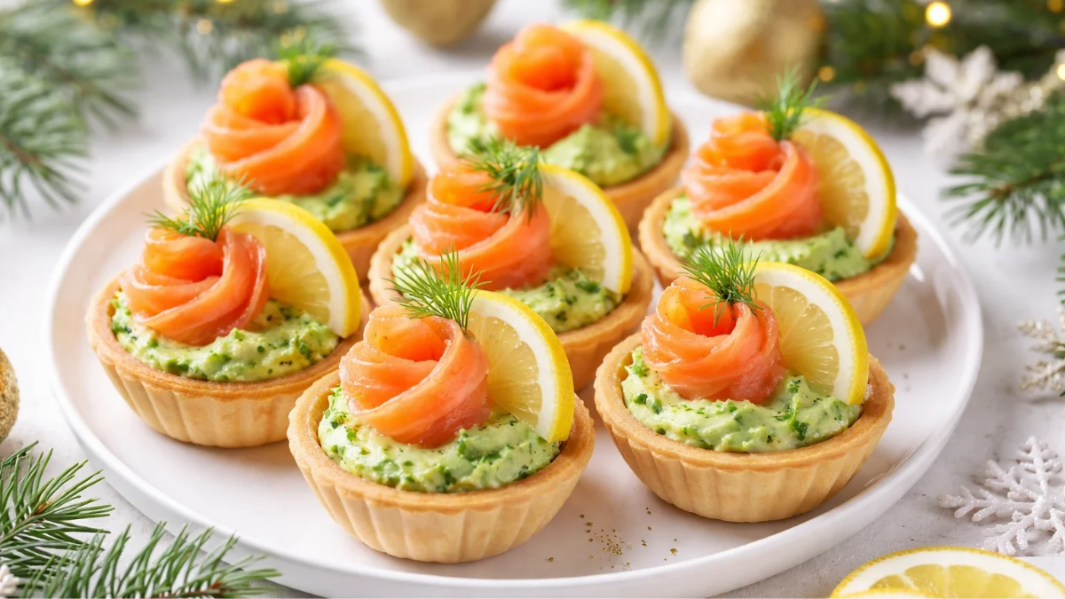 Ideální pohoštění na Nový rok 2026 – tartaletky s červenou rybou a avokádem: elegantní a chutné