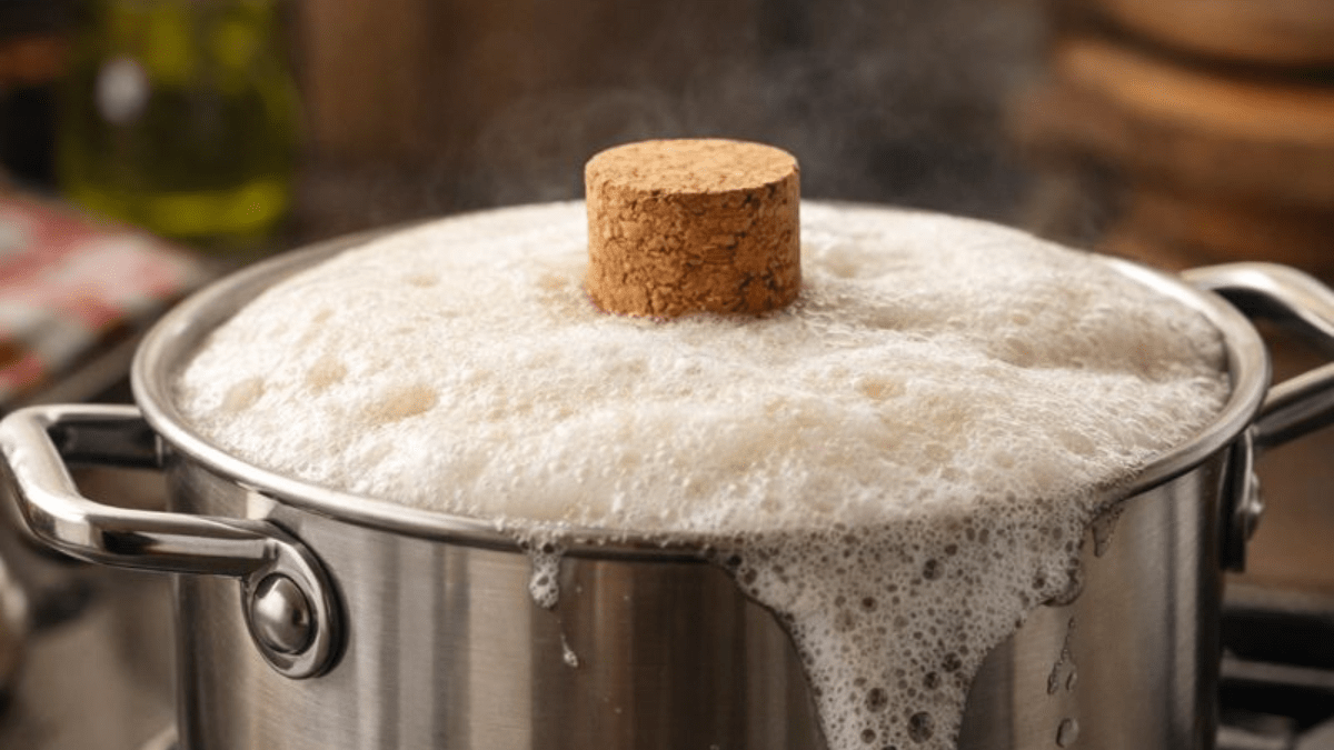 Proč může obyčejná korková zátka zabránit „přetečení“ hrnce