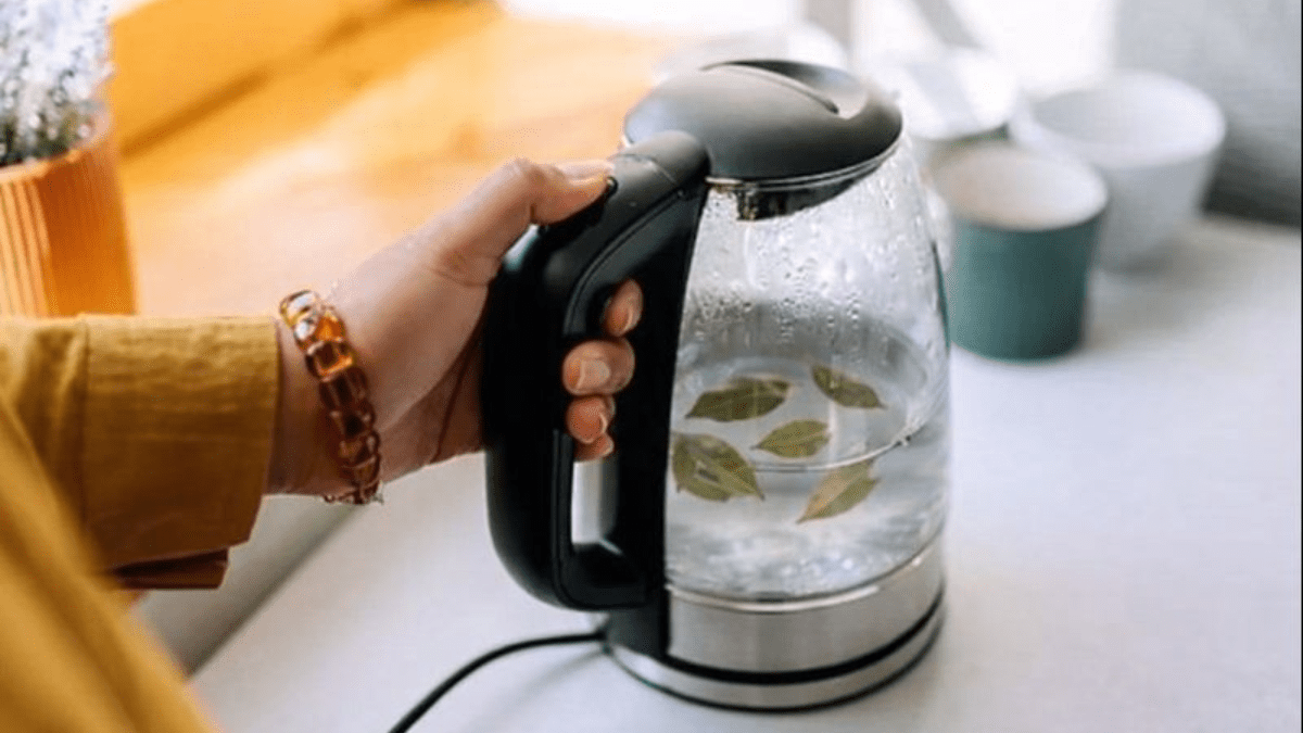 Vařím vodu v konvici s tímto listem a uvnitř se znovu leskne jako z obchodu