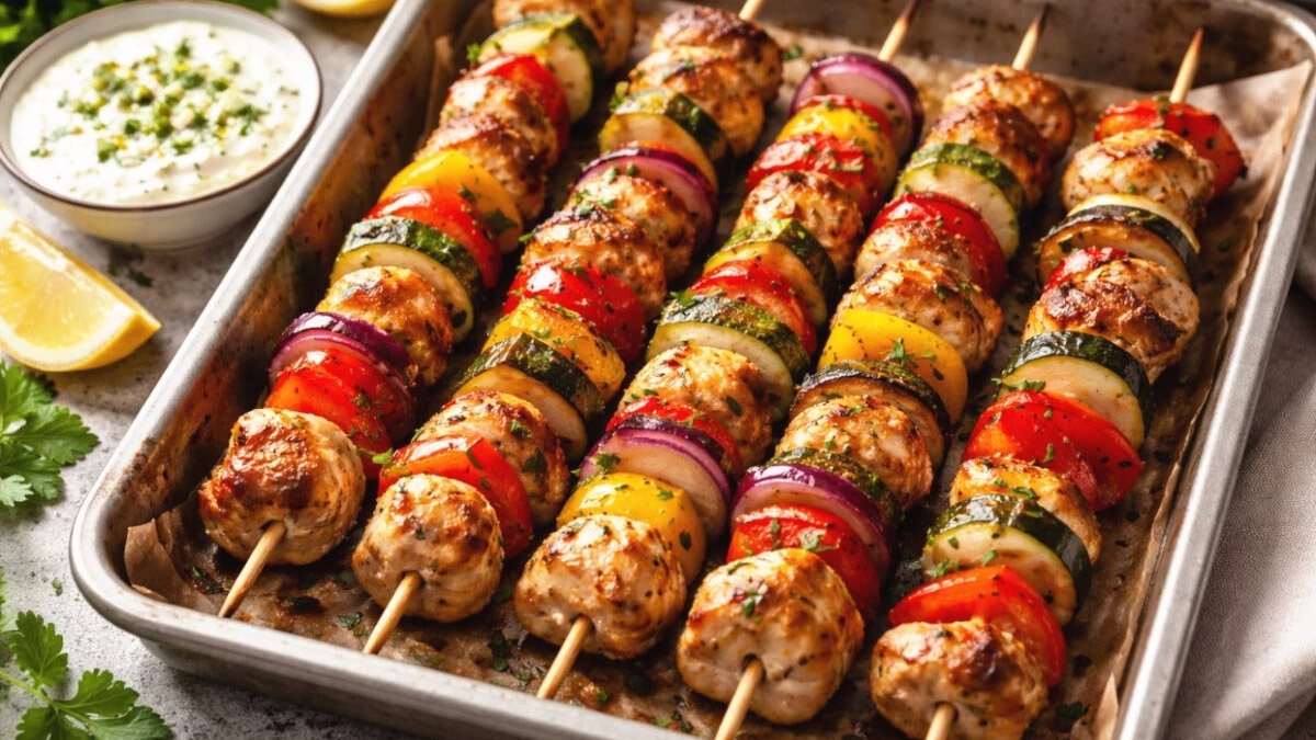 Kuřecí špízy pečené v troubě. Perfektní recept na nízkokalorickou večeři