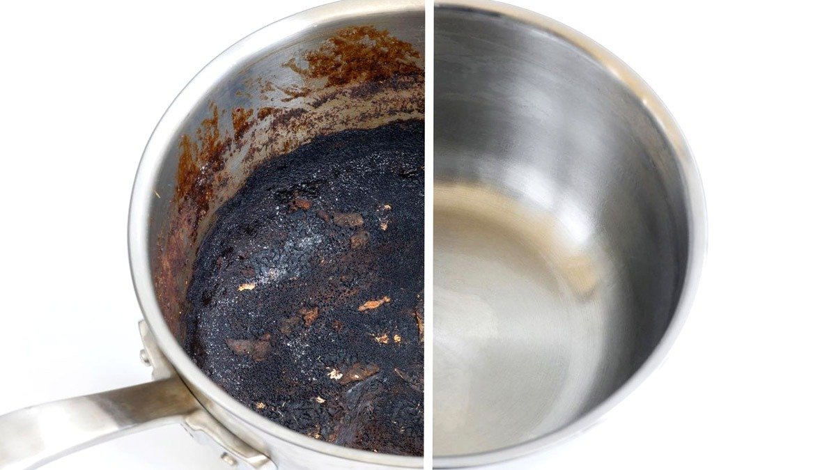 Žádná potřeba sody a octa. Nejlepší způsob, jak se zbavit připálenin na pánvi pomocí jedné suroviny