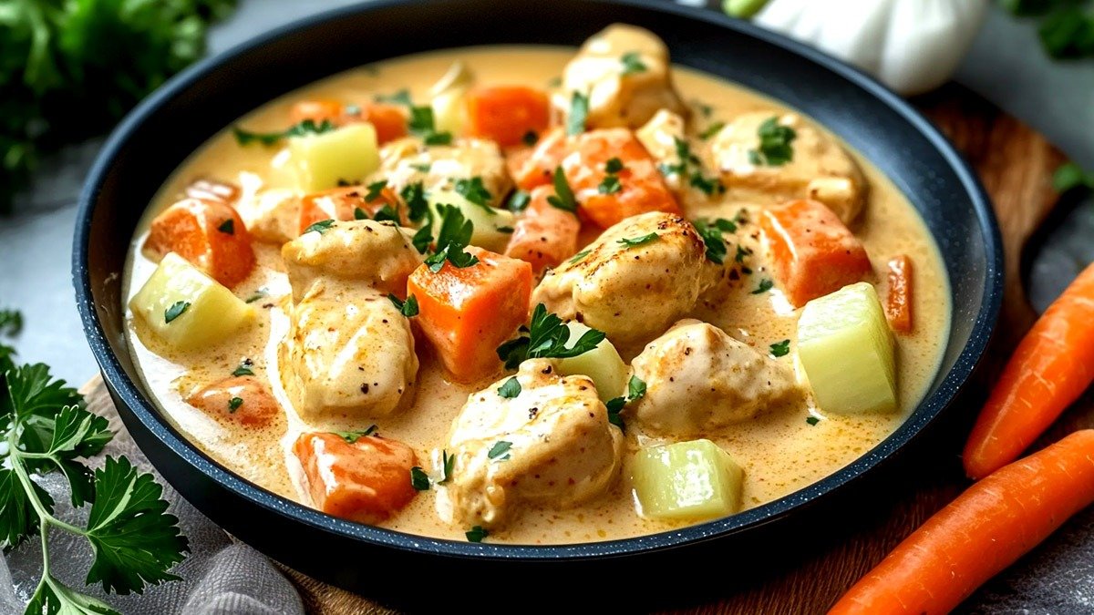 Omáčka se smetanou a kuřetem – hodí se ke každé příloze: po domácku chutné teplé jídlo