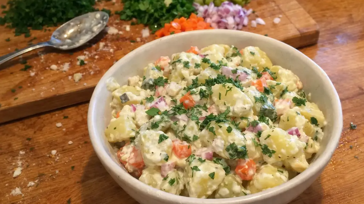 Bramborový salát, který jíš bez výčitek – s jogurtem místo majonézy a s ideální strukturou