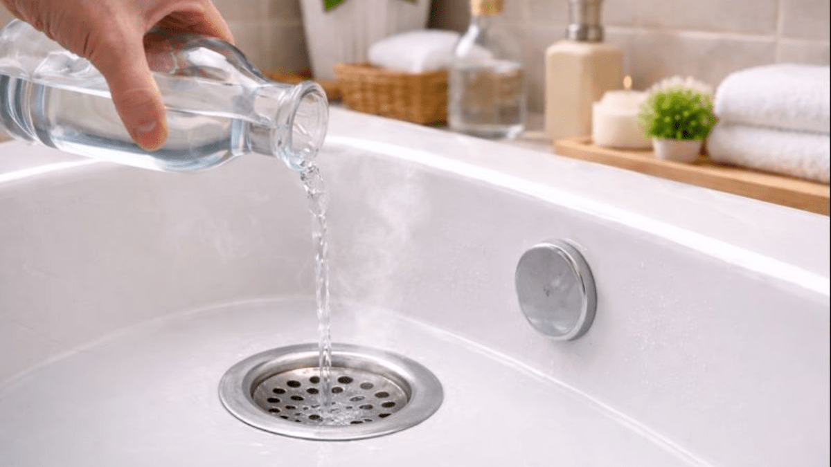 On nalil bílý ocet do sprchového odtoku na noc a objevil nečekanou změnu