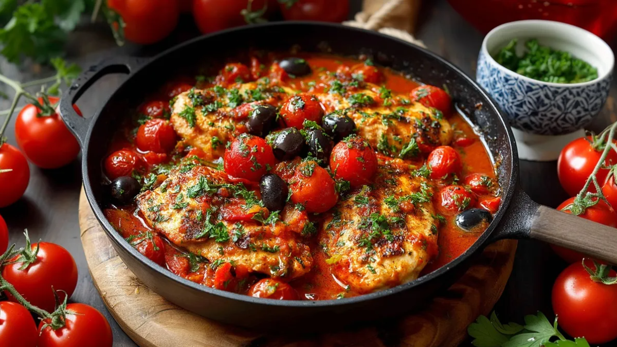 Řecká kuřecí pánev: středomořské jídlo „z jedné pánve“