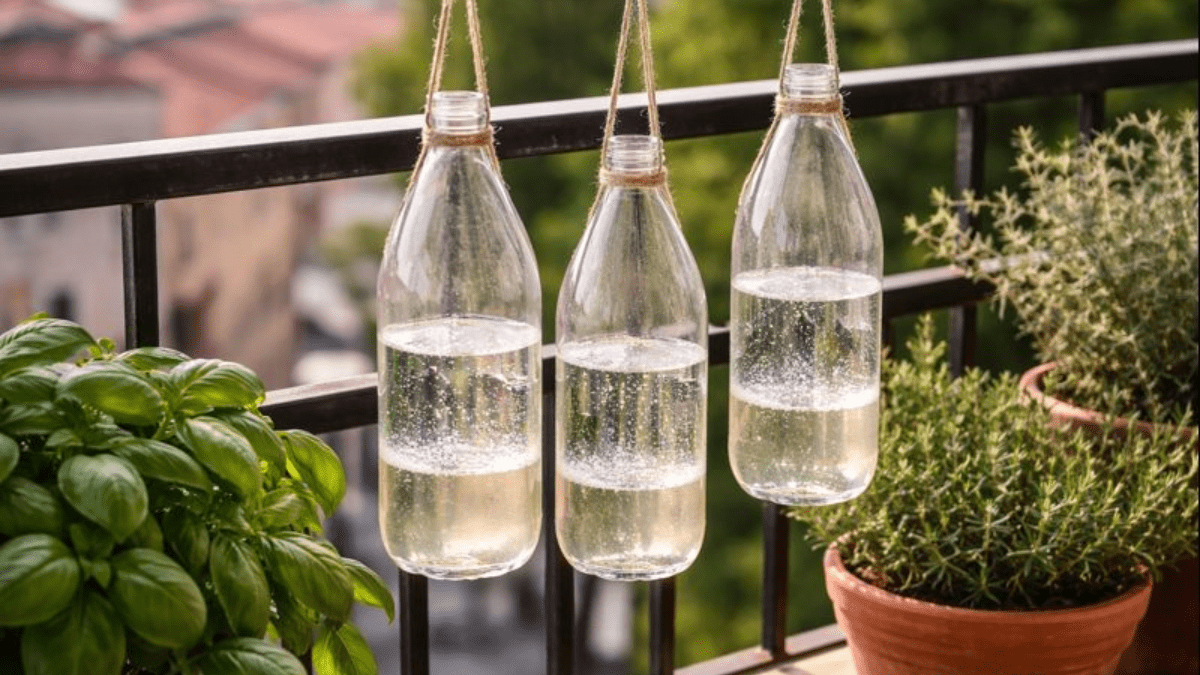 Věšet lahve s vodou a octem na balkoně: proč se to doporučuje a k čemu to slouží