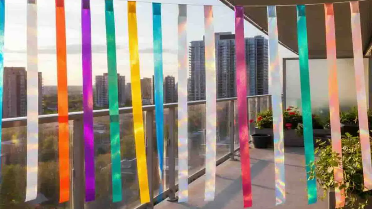 Všichni věší na balkon barevné holografické pásky: není to móda, ale velmi užitečná věc pro domácnost