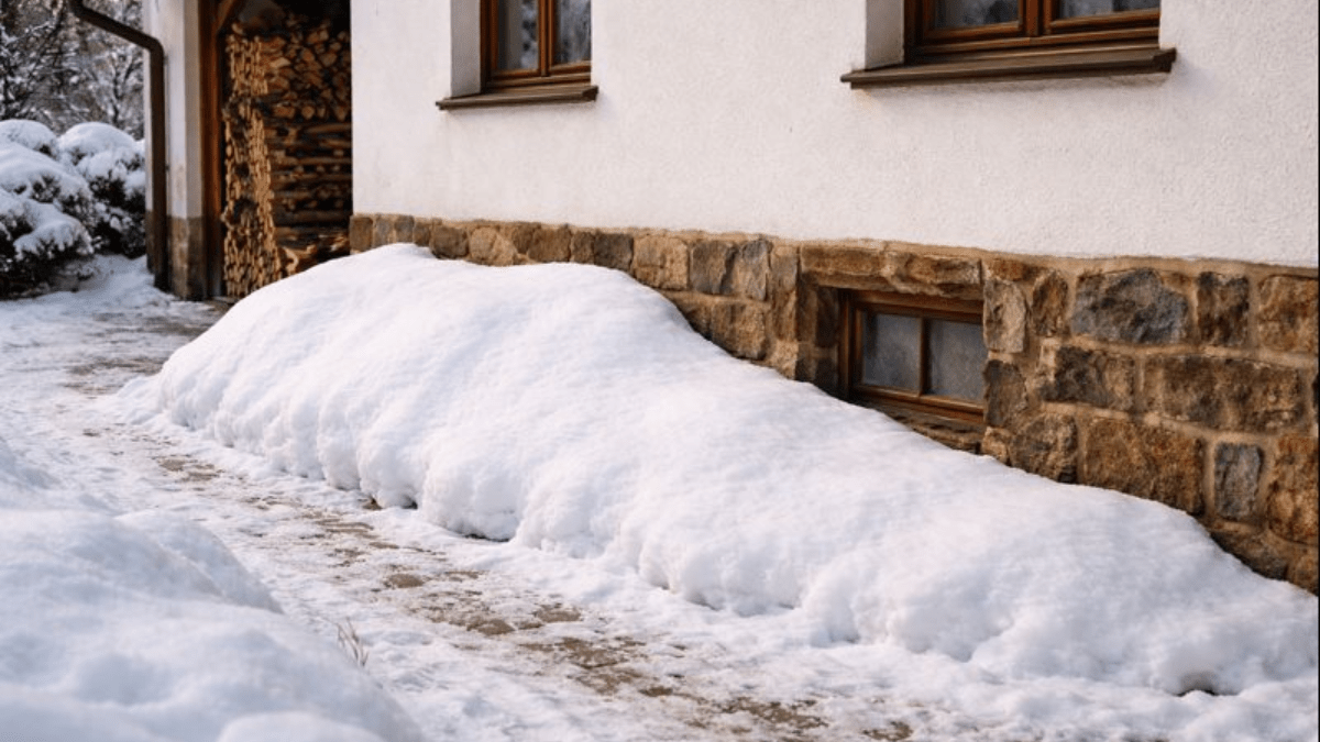 Vyplatí se nahrnout sníh těsně k soklu domu Odpovídá odborník