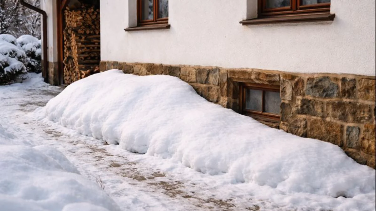 Vyplatí se nahrnout sníh těsně k soklu domu Odpovídá odborník