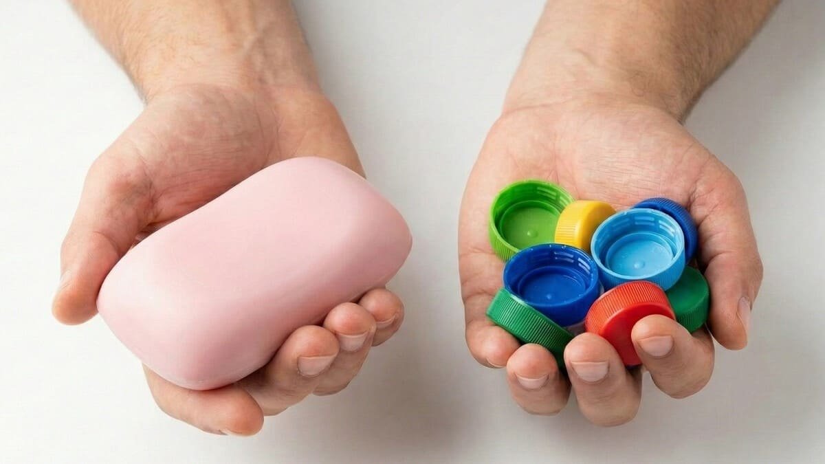 Zkuste přilepit víčko od lahve k mýdlu — trik, který budete používat celý život