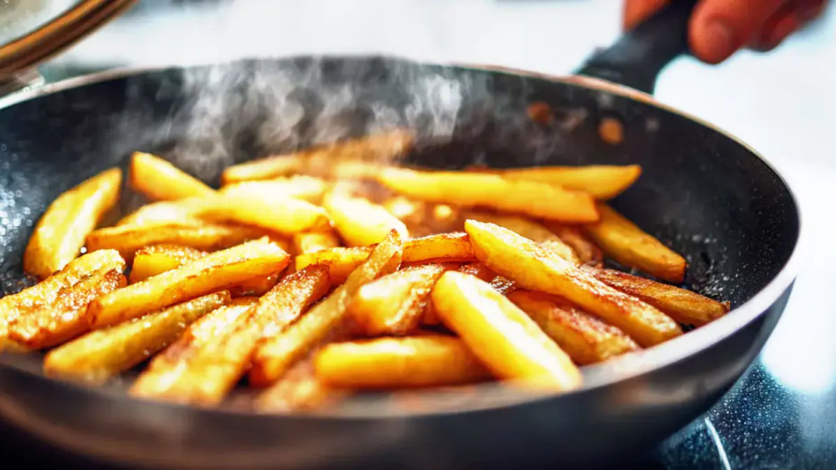 Smažené brambory bez cákanců: křupavé, zlatavé a velmi chutné