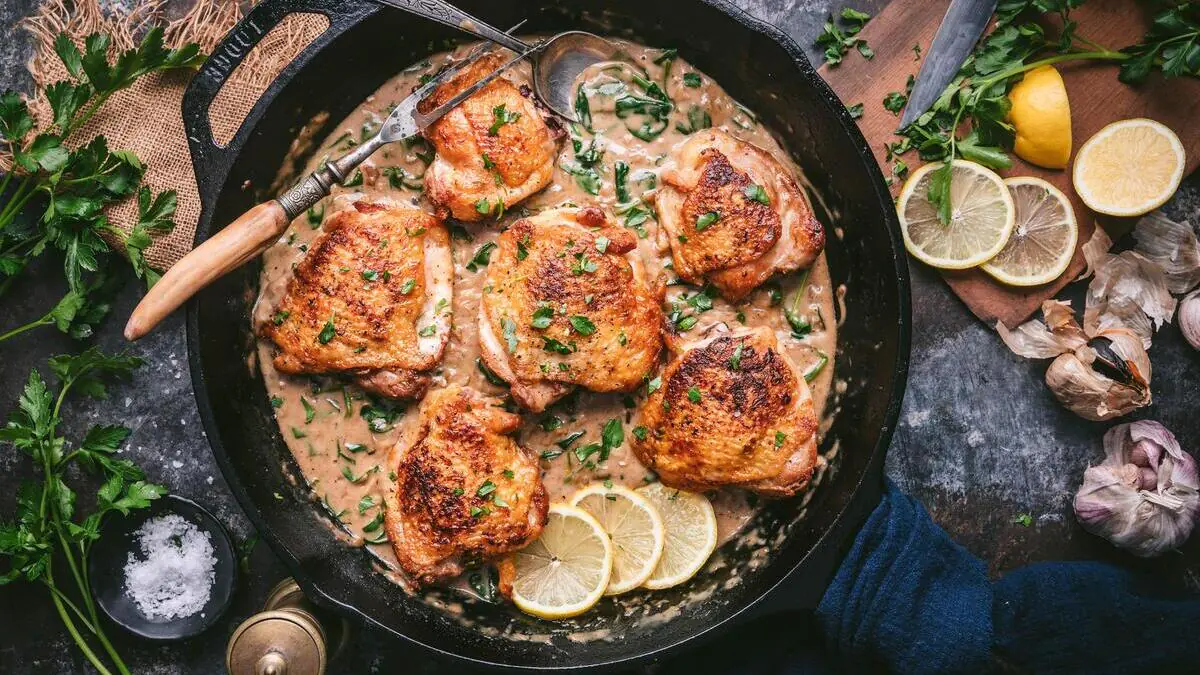 Podrumyanennaya kuřecí s citronem a tymiánem