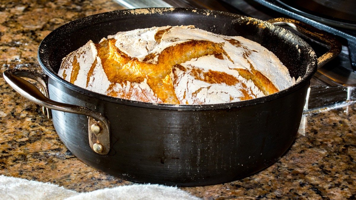 Recept na nekynutý chléb Skappel na pánvi