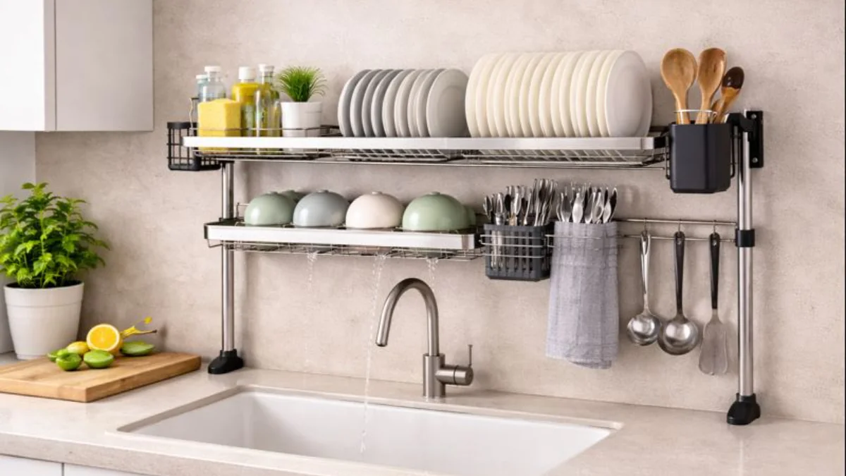 6 modelů odkapávače na nádobí nad dřezem pro rok 2026, díky kterým bude minimalistická kuchyně efektivnější